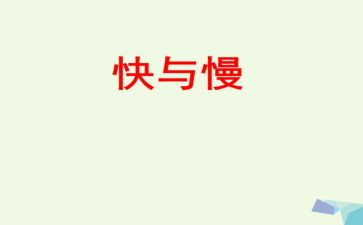 快与慢的调研报告优秀5篇